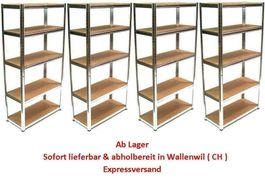 56200 - 4x Schwerlastregal 175kg Lagerregal Steckregal