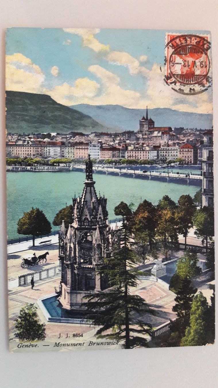 Cartoline postali: Geneve Monument Brunswick – Usato da Sargans venduto da nicsam1815