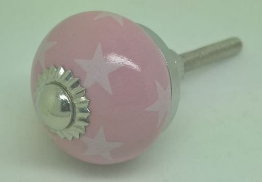 Maniglie per cassetti & Pomelli per mobili: Möbelknopf rosa mit Sternli – Nuovo e nell'imballaggio originale da Schwerzenbach venduto da Alperose03