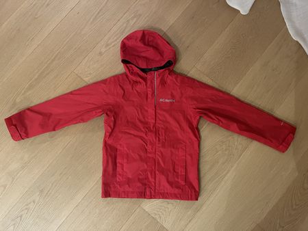 Regenjacke Columbia rot mit Kapuze Grösse XS