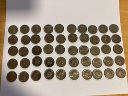 50 STÜCK ALTE 5 RAPPEN MÜNZEN DIV. JAHRGÄNGE