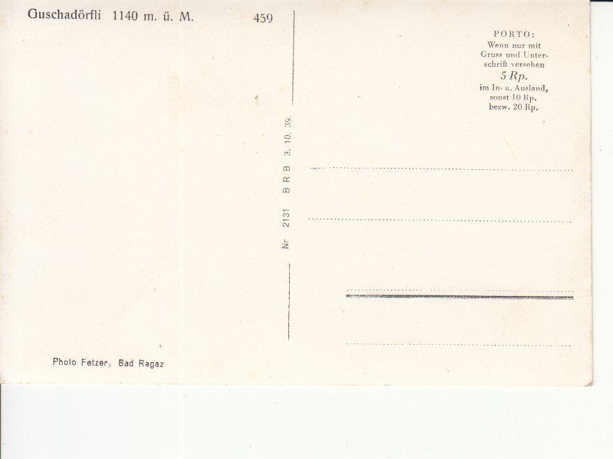 Cartoline postali: Guschadörfli ca. 1940 – Usato da Bürglen TG venduto da StampGraf 1