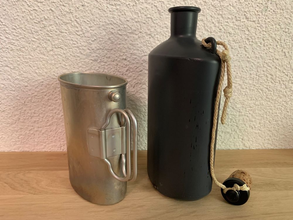 Yimai 1,2L Feldflasche Aus Alu – Mit Nylon-Trageschlaufe, Perfekt Für Wandern & Camping