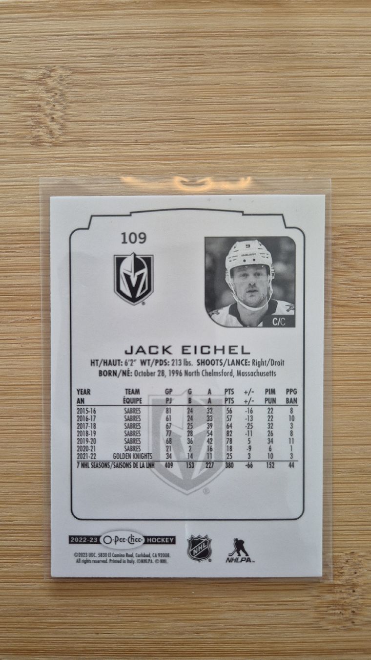 NHL Carte collezionabili: NHL Jack Eichel Vegas Golden Knights – Usato da Bellach venduto da paedu-1980 1