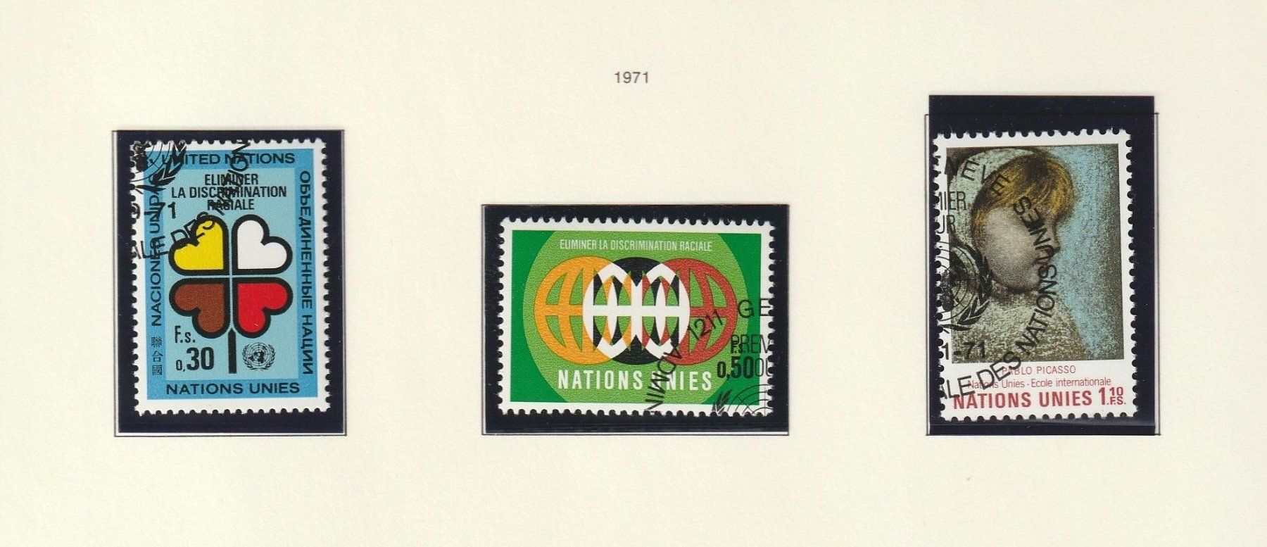 Alle Briefmarken: UNO - Marken in Schweizer Währung 1971 – Neu (gemäss Beschreibung) aus Buttisholz von wbr_wdw8 1