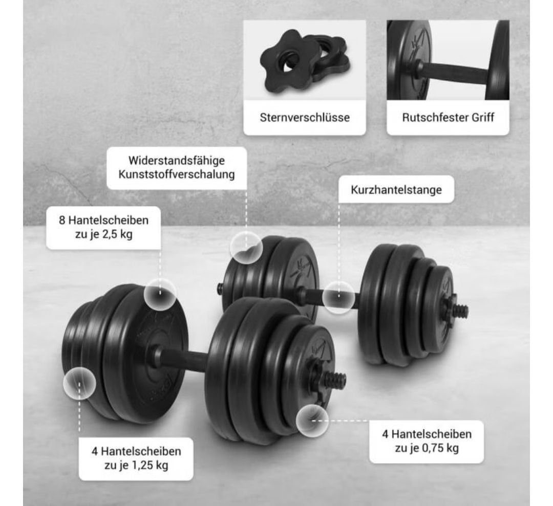 Hanteln & Gewichte: Adjustable Dumbbell Set with Weights Plastic 20kg New – Neu (gemäss Beschreibung) aus Pfäffikon ZH von tegiez 4
