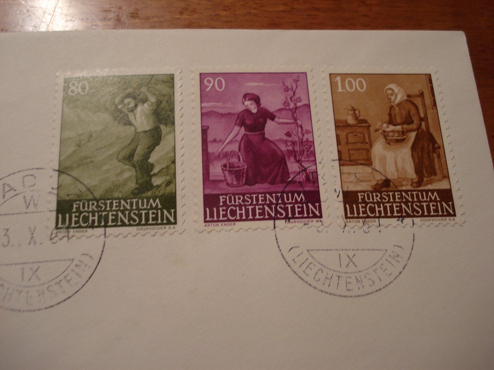 Alle Briefmarken: Liechtenstein Set FDC 1959/64, Dauermarken, 5 Belege – Gebraucht aus Niederwil AG von morostahu 7