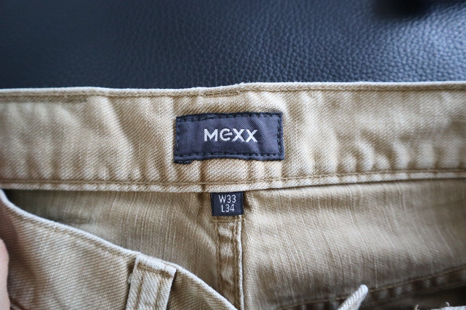 Mexx Pantaloni: Hose, Mexx, Gr. 33 / M, gerader Schnitt, Baumwolle & Leinen – Usato da Wattwil venduto da diamant1 2