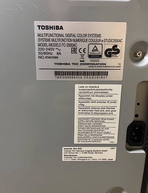 Stampanti: Toshiba Drucker ac2000 – Usato da Chur venduto da tomsengastro 1
