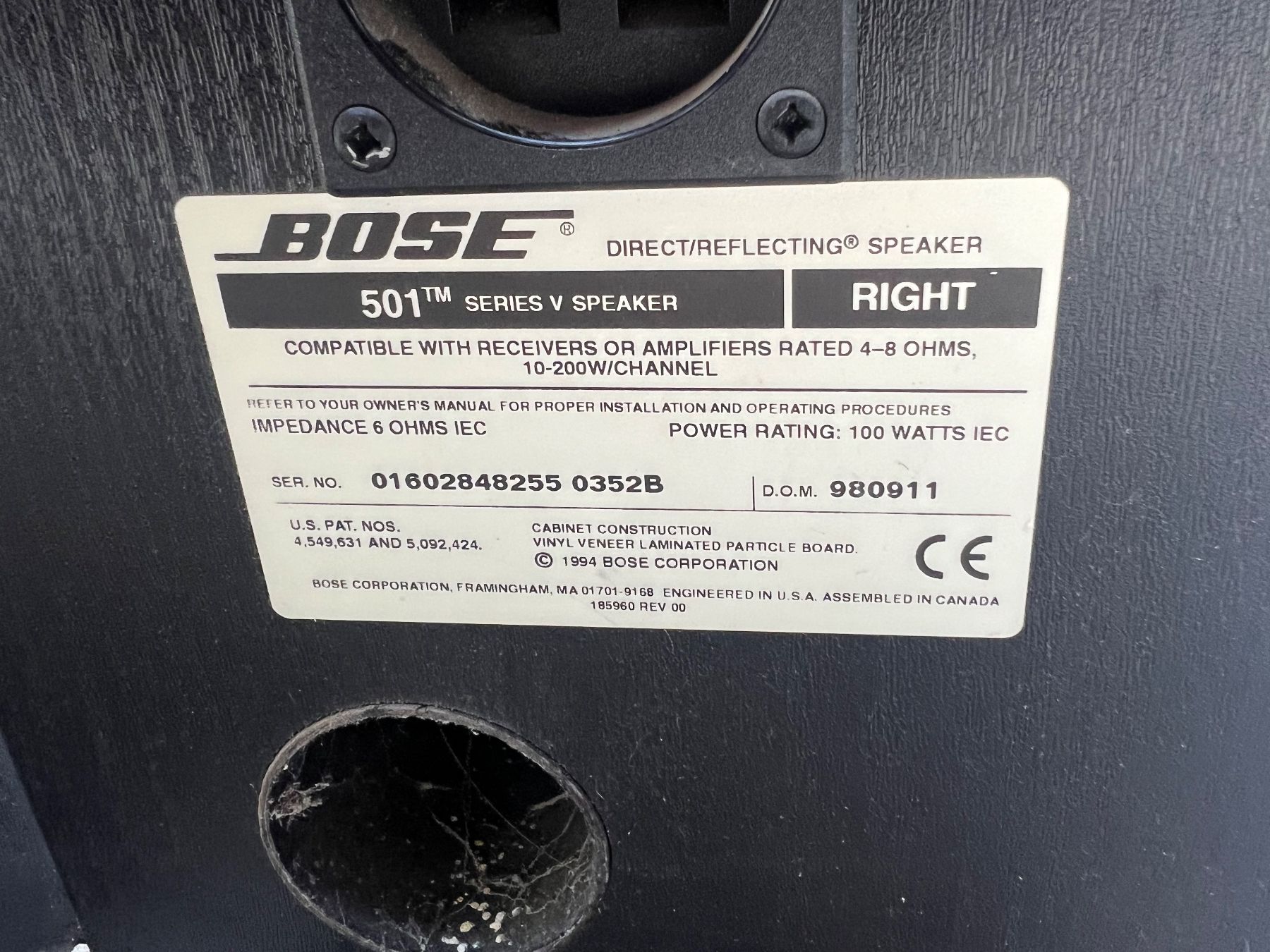 Bose Haut-parleurs: Bose Lautsprecher 501 TM, Nr 39 – D'occasion à Glattfelden par maa_qcj8 5