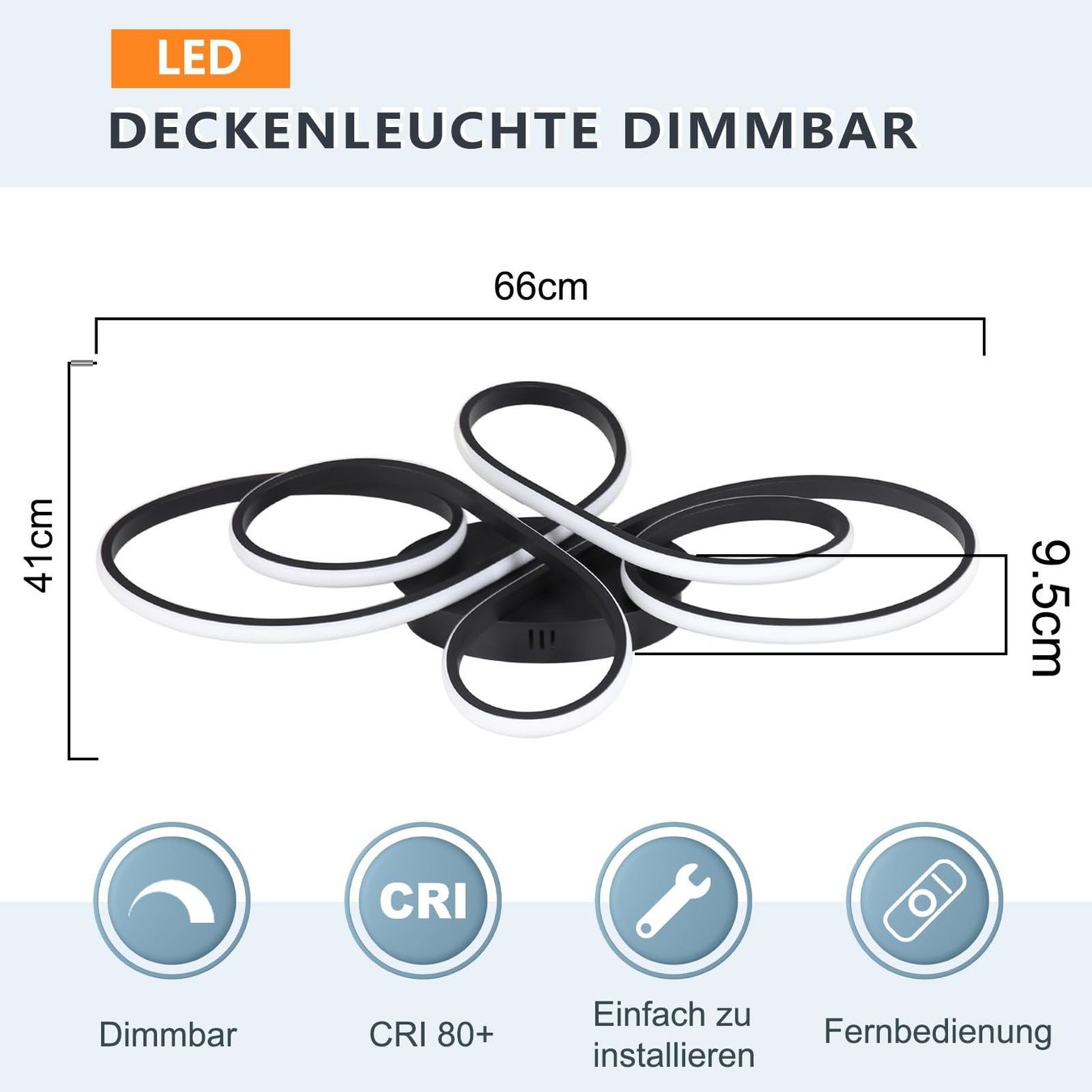 Lustres & lampes de plafonds: LED Deckenleuchte Deckenlampe Wohnzimmerlampe 65W dimmbar – Neuf avec emballage d'origine à Herisau par Serenco 2