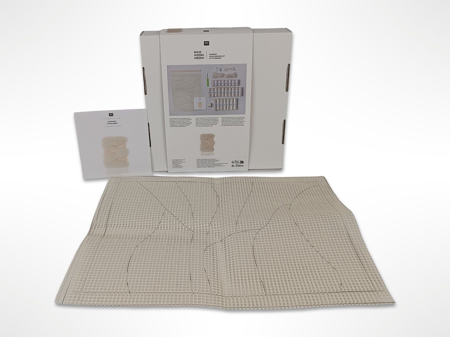 Kit bricolage: RICO DESIGN Hooki Hooki Knüpfset Wandbehang Weiss – Nuovo (secondo la descrizione) da Suhr venduto da Restwert_Suhr 3