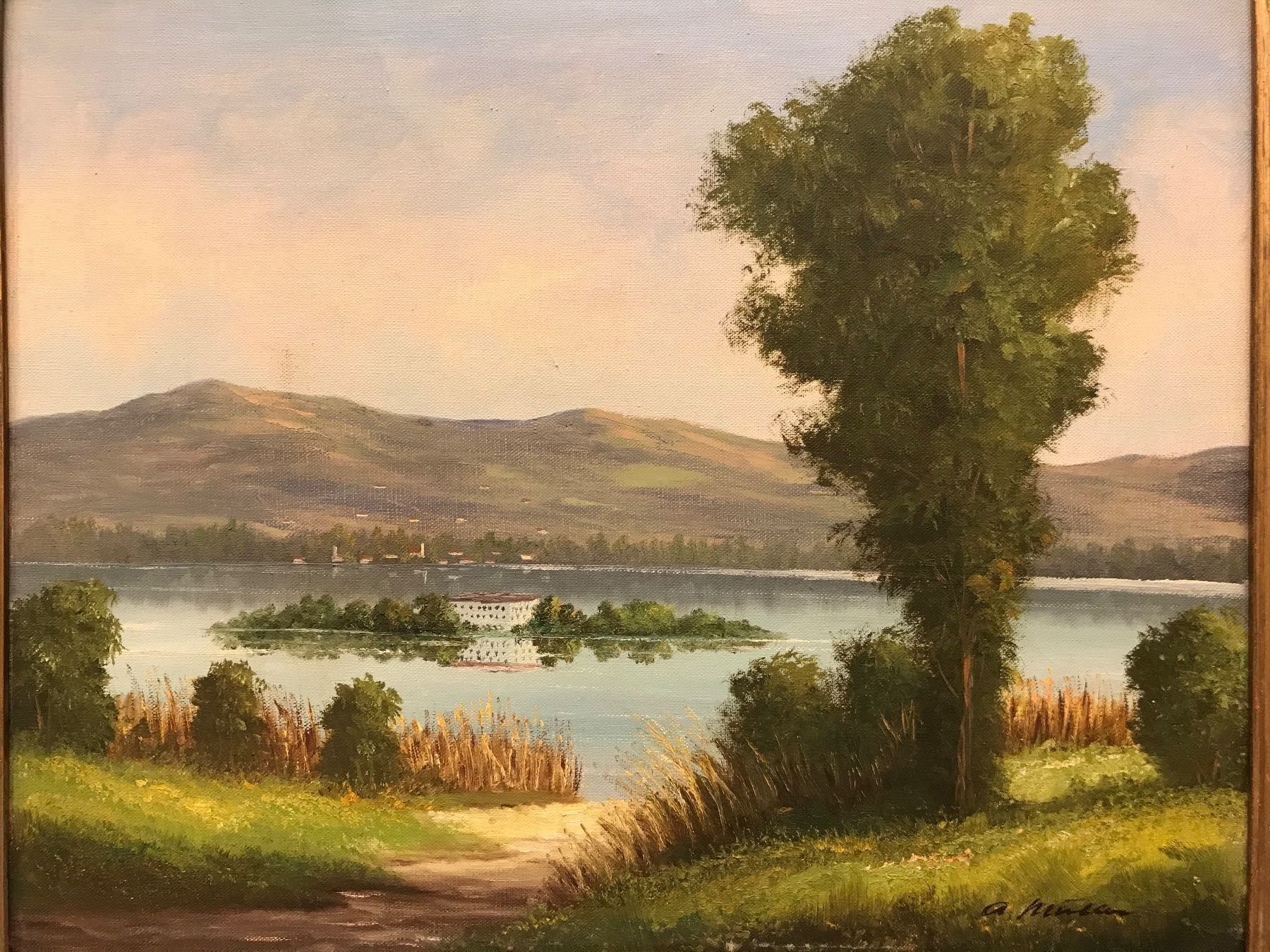Gemälde: Insel Brisago . A. Müller öl a. Lwd. – Gebraucht aus Zürich von Artnuvo 2
