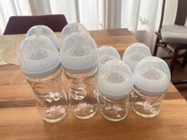 Philips Avent baby bottles glass set 8 pieces used