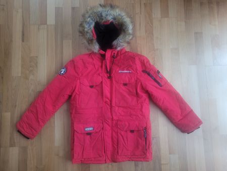 Rote Winterjacke Geographical Norway, Gr. XXL, Top Zustand!
