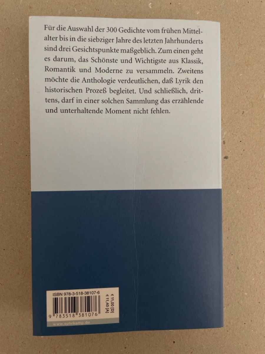 Libri: Deutsche Lyrik Eine Anthologie, Hanspeter B – Usato da Aesch BL venduto da ell_8zv7 1
