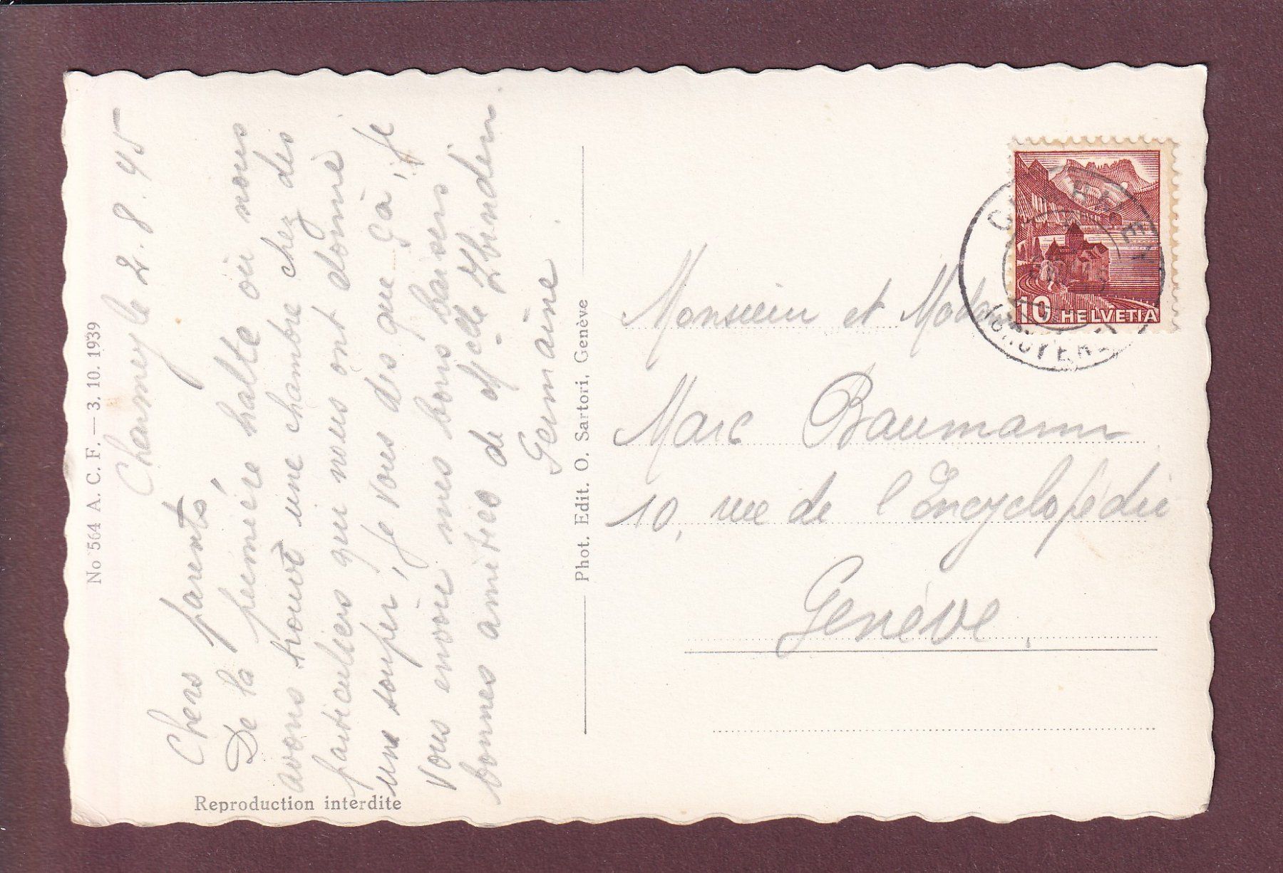 Cartoline postali: Lac de MONTSALVENS - Moléson - Vache - 1945 – Usato da Pully venduto da nicecards 1