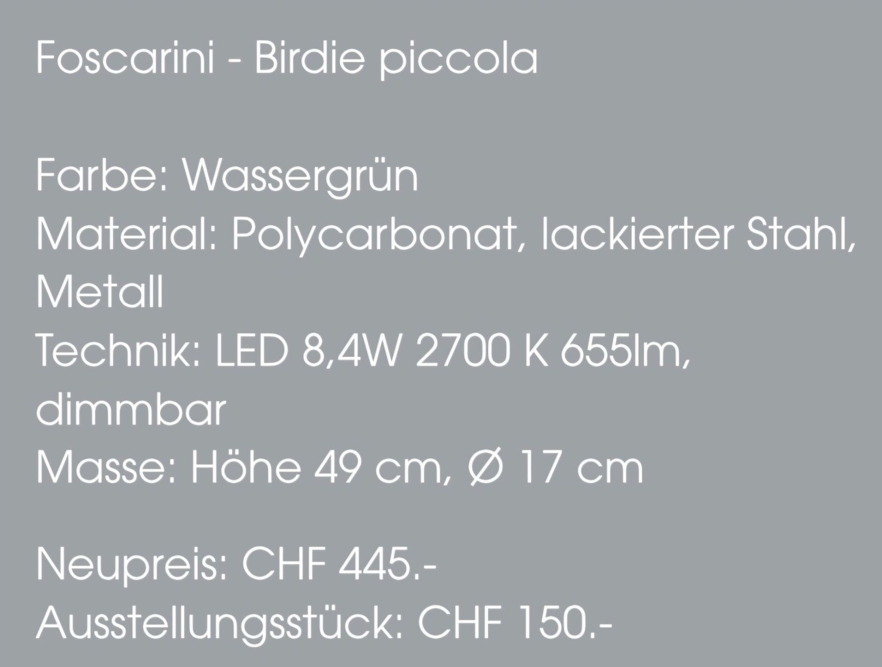 Foscarini Lampen: Design Tischleuchte von Foscarini – Neu (gemäss Beschreibung) aus Binningen von Masc61 1
