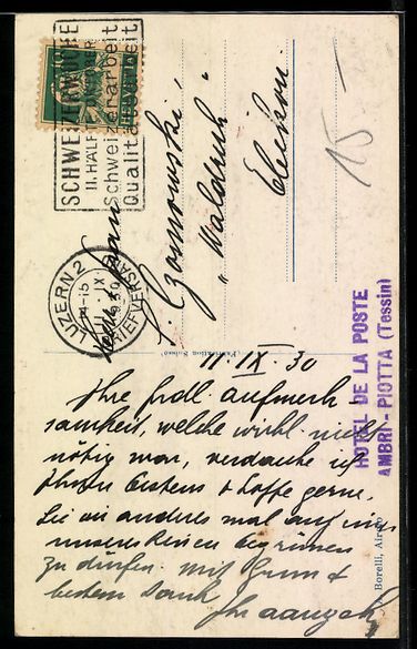 Cartoline postali: AK Piotta-Piora, Funicolare del Ritom – Usato da Berlin venduto da bartko-reher 1