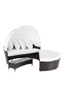 Lit de jardin BELIANI marron foncé en polyrotin