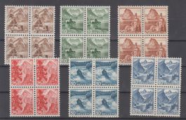 N° 285 - 290 bloc de 4 neuf (3 X ** et 1 X *) (168.--)