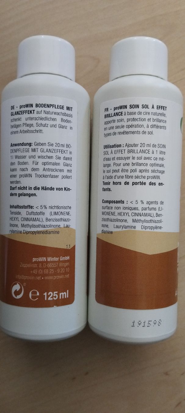 Prowin Prodotti di pulizia: proWIN Bodenpflege mit glanzeffekt – Nuovo e nell'imballaggio originale da Betschwanden venduto da mel_yrp5 1