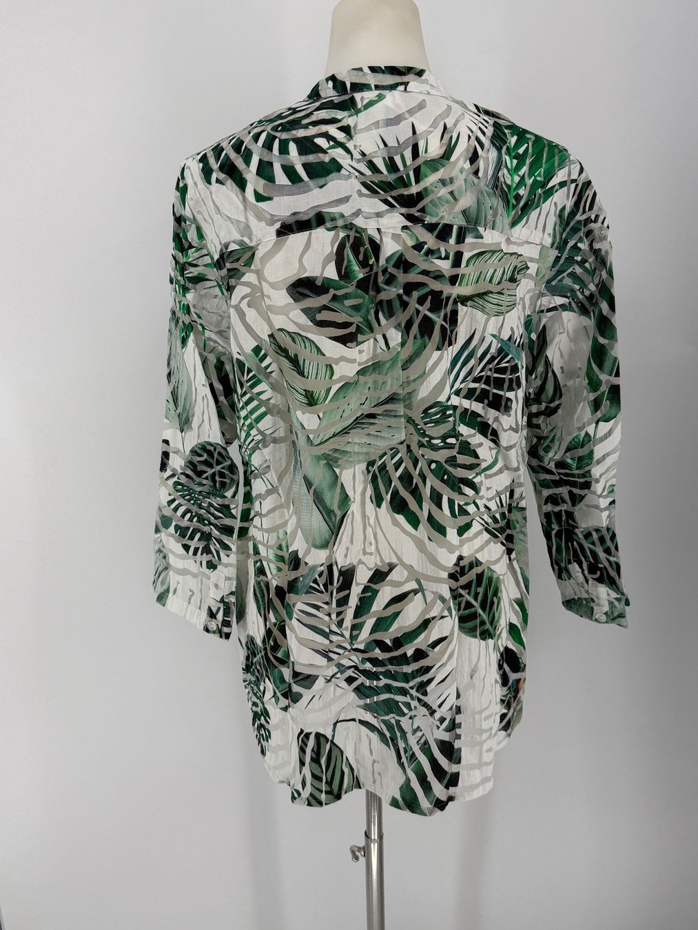Camicette: Bluse mit Palmen Print, transparent, Gr. 44 von Mona – Usato da Auenstein venduto da moin. 3