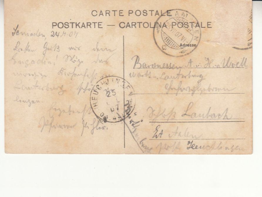 Cartes postales: Ortenstein 1907 – D'occasion à Bürglen TG par StampGraf 1