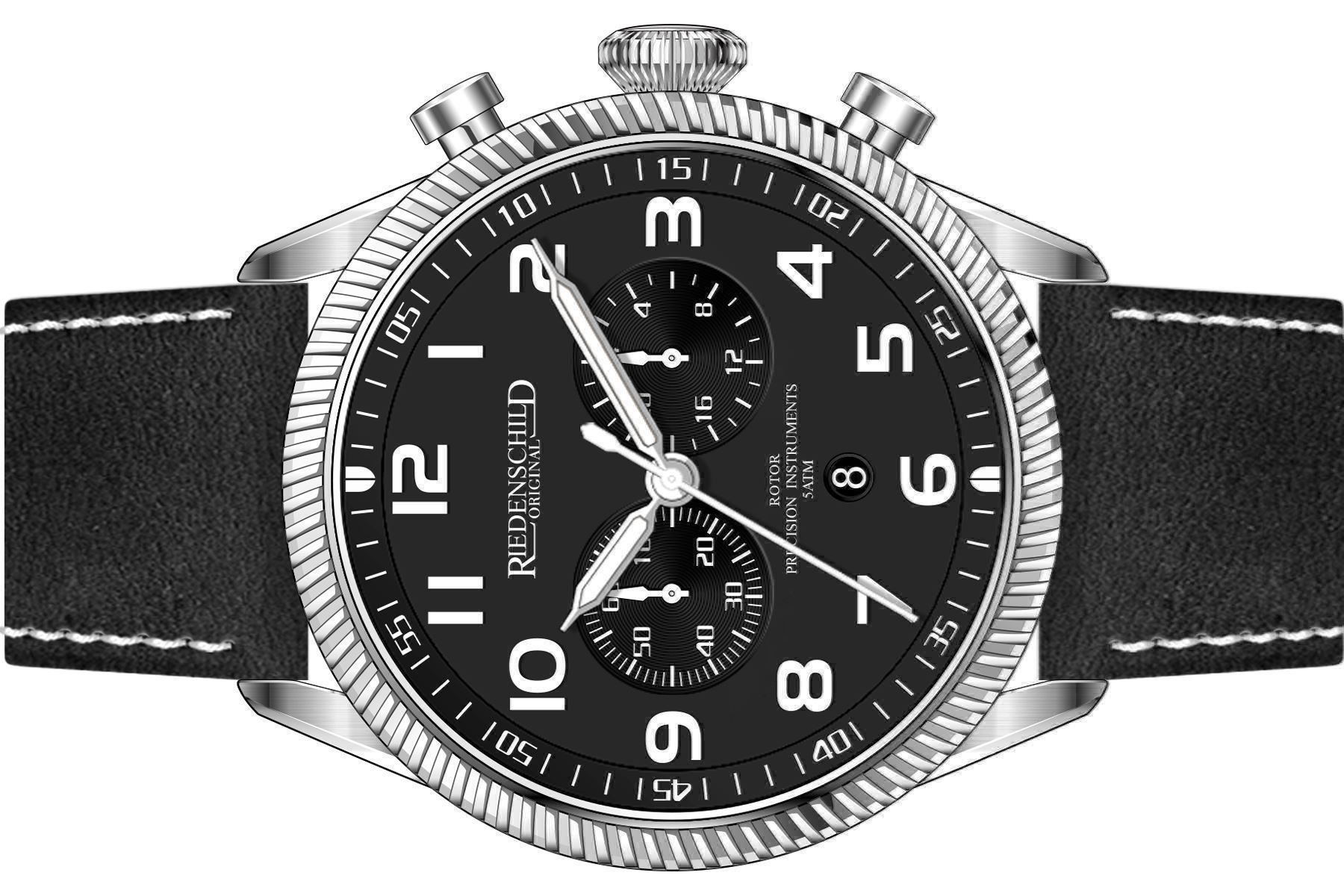 Orologi: Riedenschild Rotor Chrono 45mm schwarz – Nuovo e nell'imballaggio originale da Wittenbach venduto da uhrenshop24swiss 2