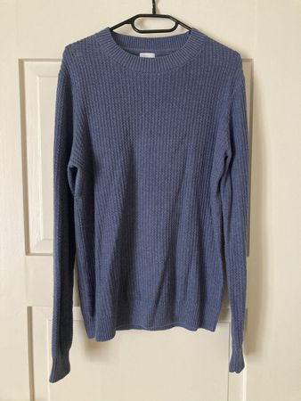 blauer Strick-Pullover S