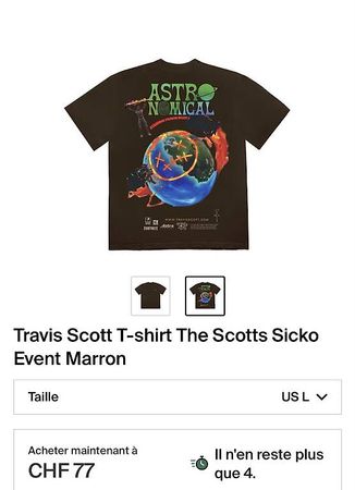 Travis Scott T-shirt The Scotts Sicko Event Marron