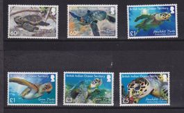 BIOT, Mi 577-583**, KW € 33.00, Schildkröte
