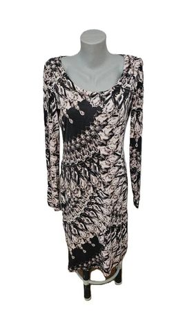 Bandolera Kleid Gr. 40 / L  langarm mit Diamanten Muster