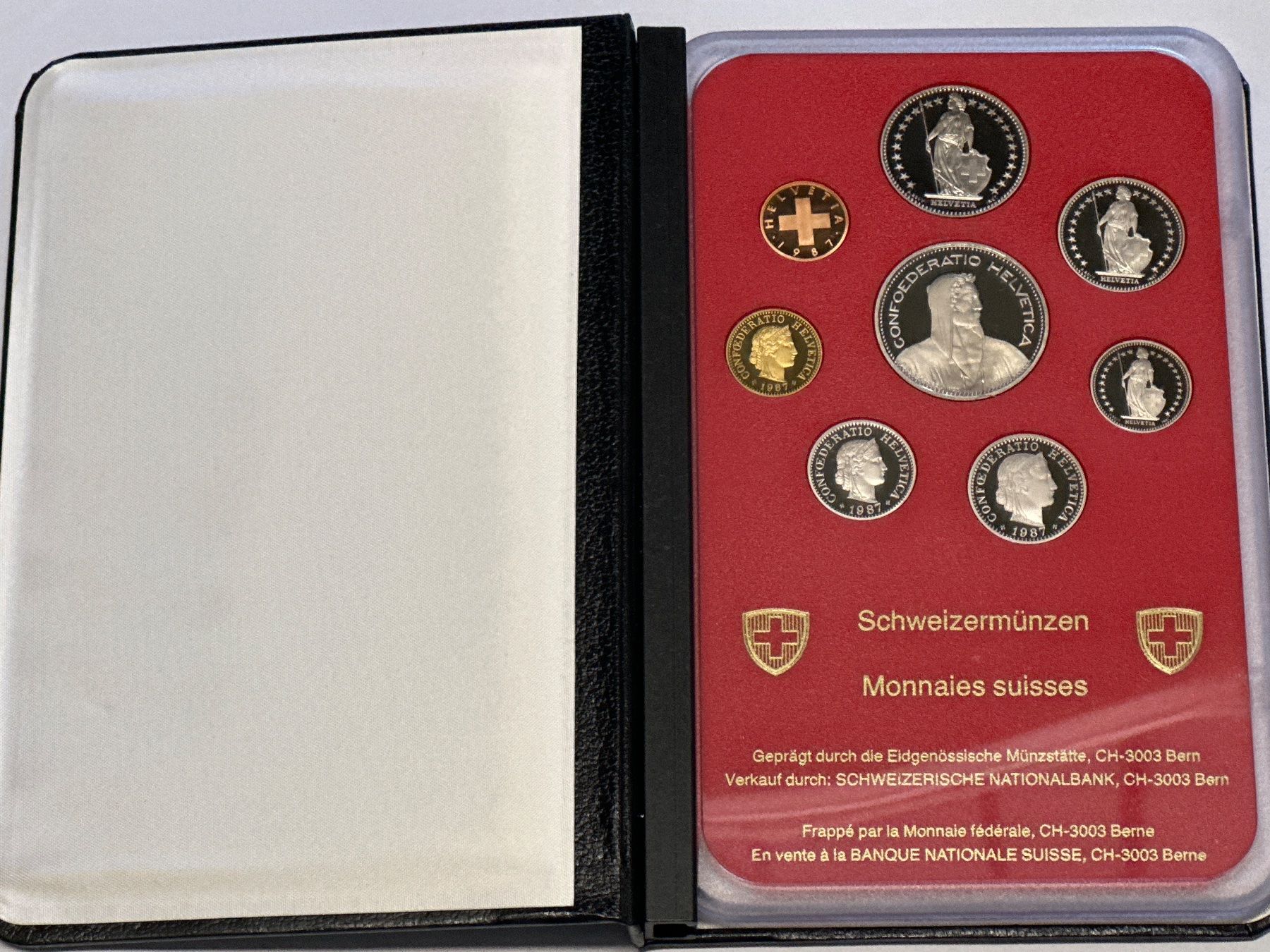 Alle Münzen: Schweizer Münzsatz PP 1987 mit Kartonhülle – Neu und originalverpackt aus Herisau von herau