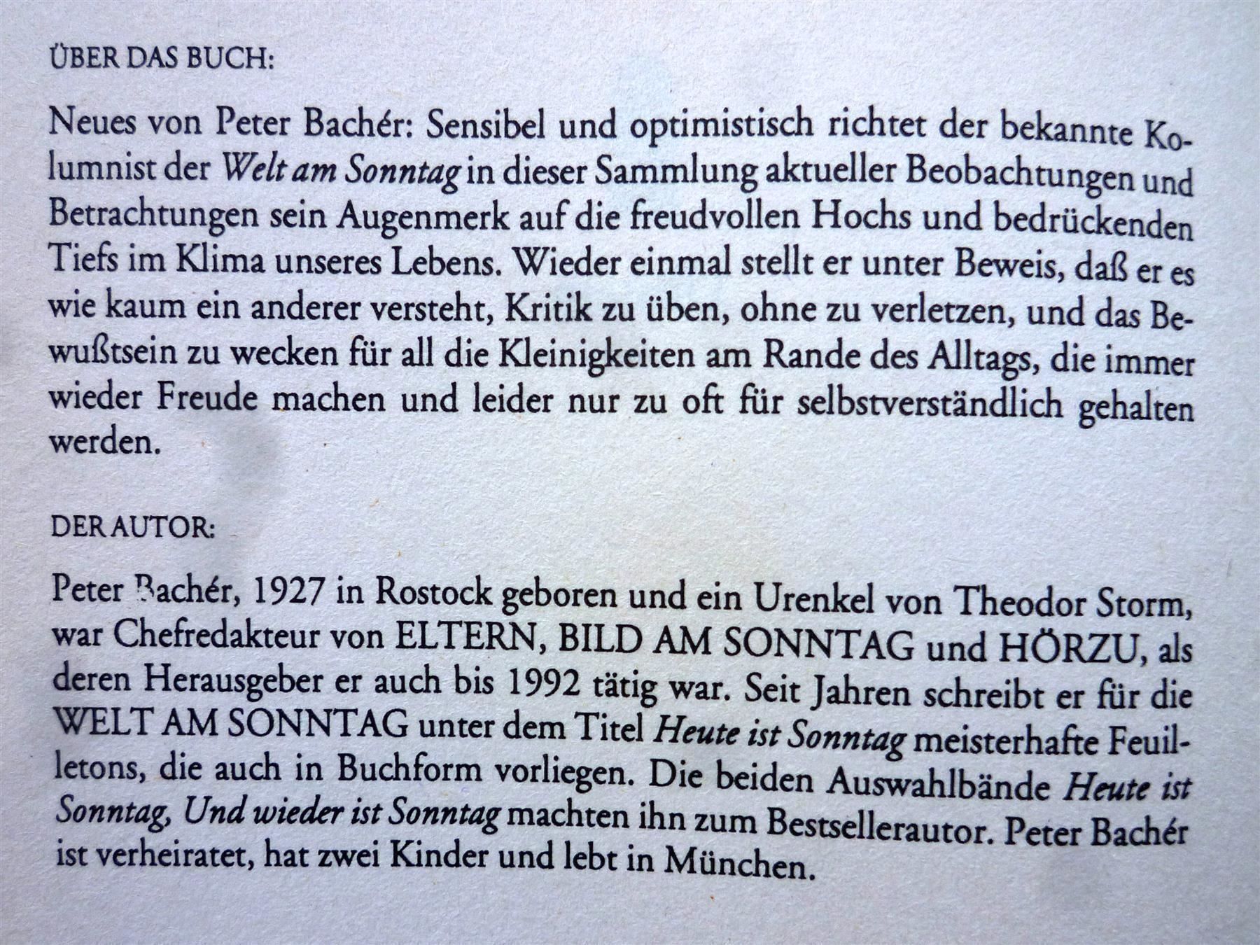 Libri: Eine Woche Sonnenschein – Usato da Aarau venduto da Rdodger 1