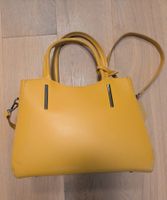 Borsa a mano in pelle gialla, usata, con tracolla