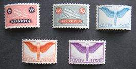 Flugpost gekreidetes Faserpapier postfrisch