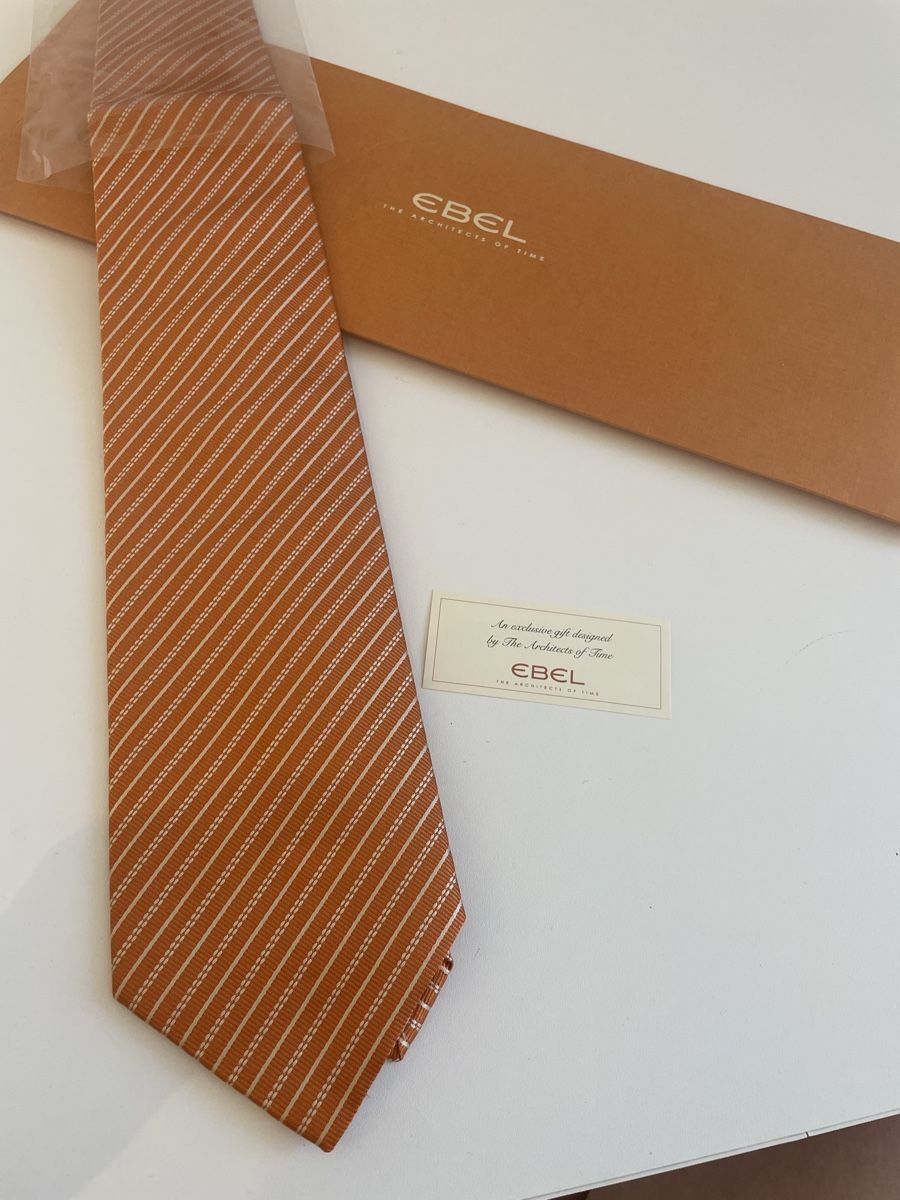 Cravatte: Krawatte EBEL gestreift orange/weiss neu mit Box – Nuovo (secondo la descrizione) da Münchenstein venduto da nel_57mj 1