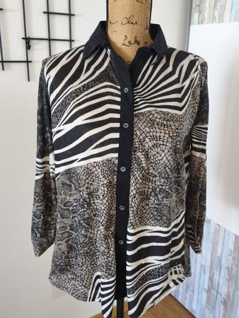 Halogene Paris Hemd Damen Multi Print guter Zustand