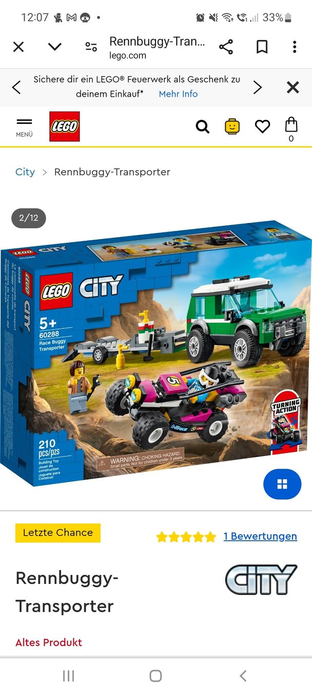 Lego Giocattoli: Lego City 60288 Rennbuggy Transporter – Usato da Niederbuchsiten venduto da Dins01