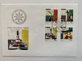 5 FDC Pro Patria Wertvolle Kleinbauten 1999 ET