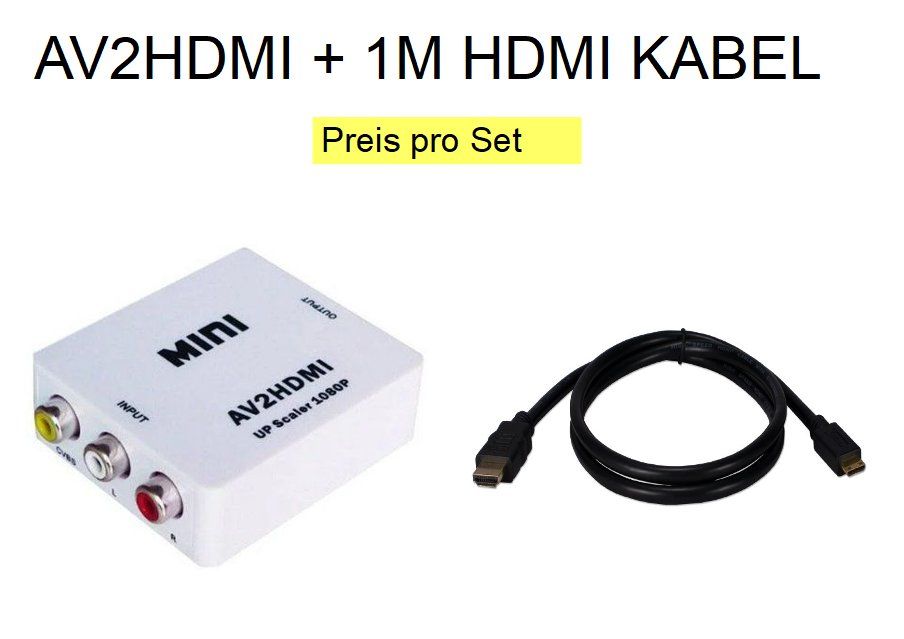 Adattatori: AV2HDMI + 1m HDMI zu HDMI Kabel SET – Nuovo e nell'imballaggio originale da Ermatingen venduto da rik4rdo