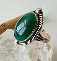 Vintage Ring Silber925 handgefertigt Traum Chrysopras G48-49