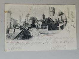 Alte PK / Zürich - Sihlbrücke nach Aussersihl Gelaufen 1901