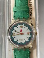 Swatch Quarzuhr Gruen Lederarmband Originalverpackung