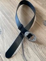 Schwarzer Ledergürtel/80