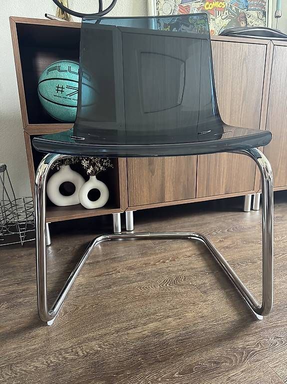 Ikea Sedie: Ikea Tobias Stuhl - Chrom/Blau Transparent – Usato da St. Gallen venduto da Zega6