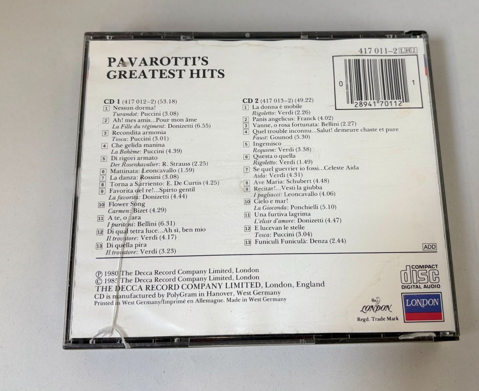 CD: CD Classic Opere Pavarotti – Usato da Zürich venduto da Drahtzug 1