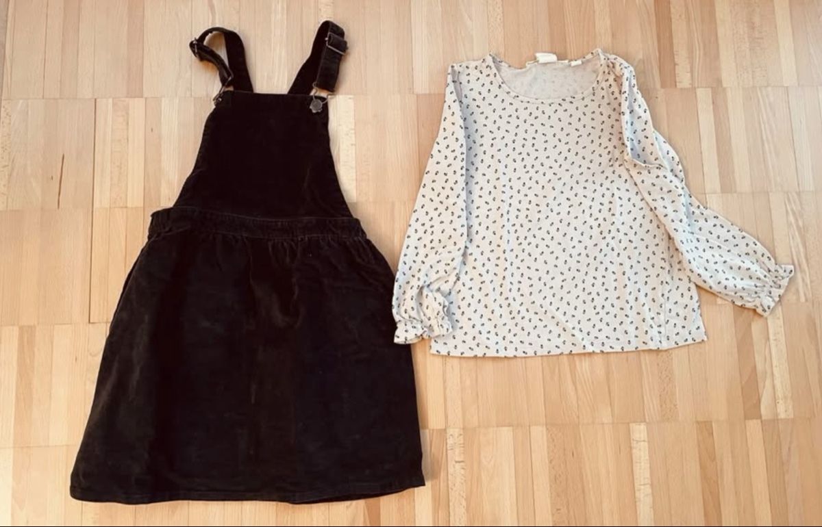 Vestiti & Gonne: Cord-Latzkleid mit Bluse, Grösse 134 – Usato da Frauenfeld venduto da dan_ygp2 2