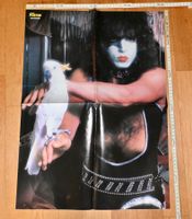 VINTAGE Super Poster KISS paul stanley mit kakadu